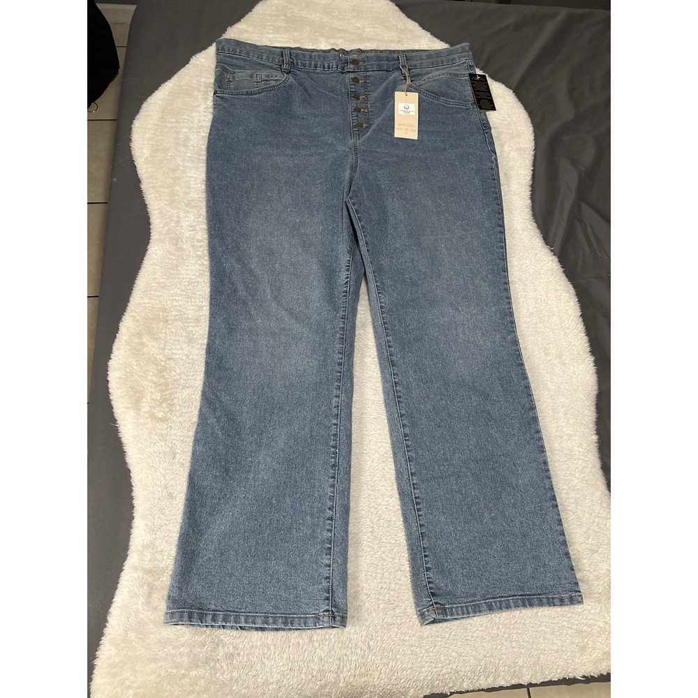 DG2 Diane Gilman‎ Jeans Womens 22W Straight Leg Naturals High Rise Button Fly